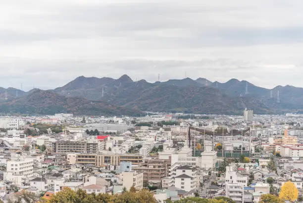 Himeji residence downtown from Himeji castle