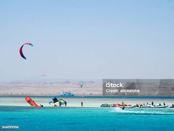 Kitesurf Camp Stock Photo - Download Image Now - Hurghada, Kite - Toy, Surfing