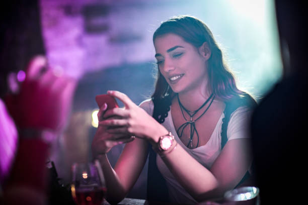 istock Woman in the bar 646102068