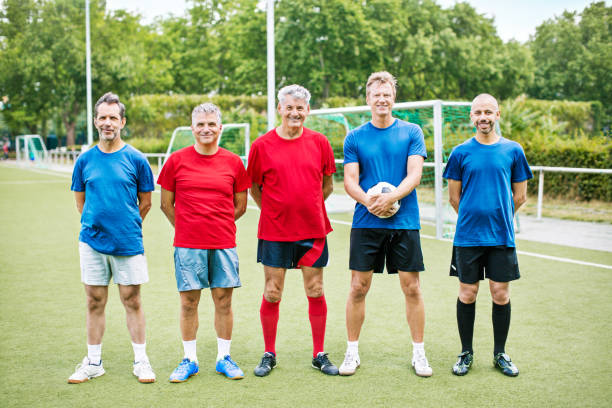 istock Senior soccer players on the pitch 646102426