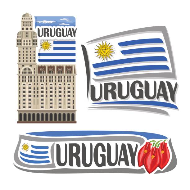 ウルグアイのベクトル図 - uruguayan flag点のイラスト素材／クリップアート素材／マンガ素材／アイコン素材