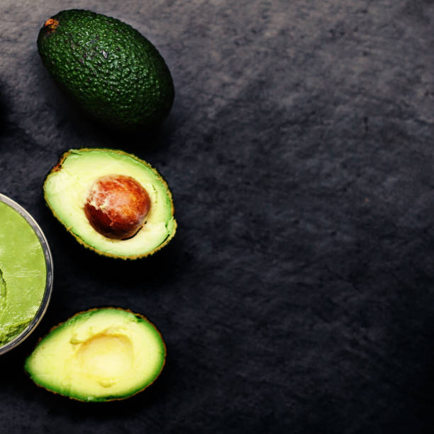 istock Avocado spread. Avocado pasta. Guacamole with copy space for your text 646110108