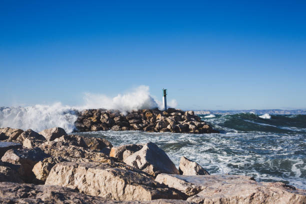 Marseille storm mistral port of Madrague