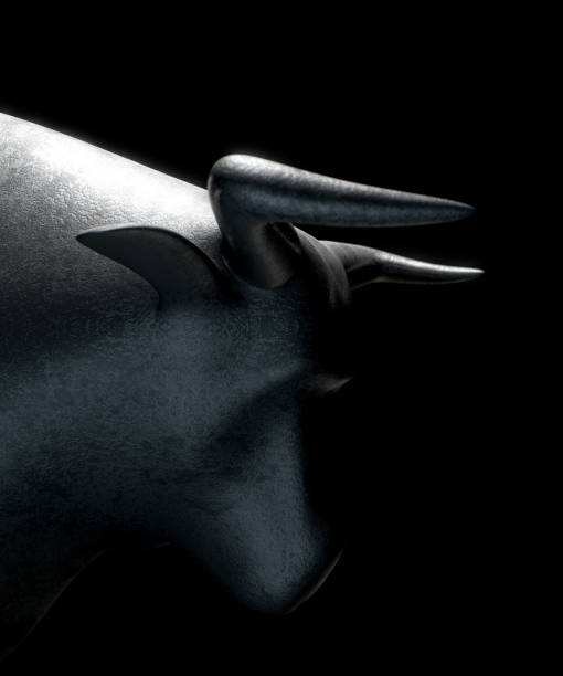 istock Casting depicting a stylized bull in dramatic light representing financial market trends 646113902