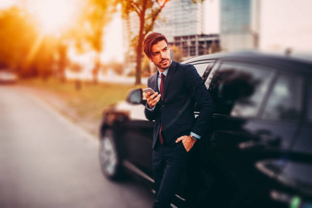 istock Businessman texting on phone 646120876