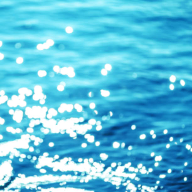 istock Summer Background / Sparkles over blue water. / Poster on tropical beach background with sparkling natural bokeh over blue 646121440