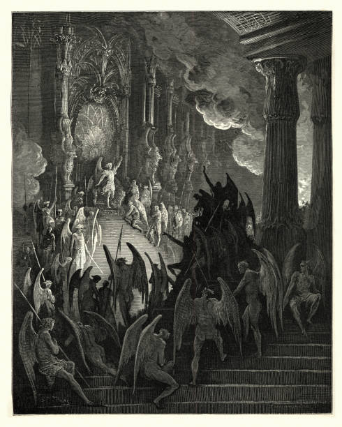istock Milton's Paradise Lost High on a throne of royal state 646127140