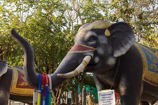 elephant, erawan at Wat Phra That Doi Kham Chiang Mai,Thailand.