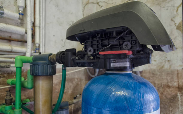 istock Valve assembly of a water conditioner 646137702