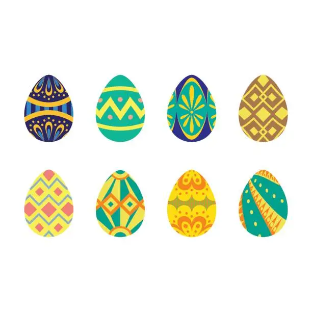 Vector illustration of easter egg flat tribal style