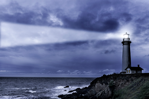 Pigeon Pt. Lighthouse on the Pacific Coast.