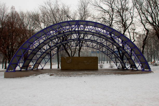 istock stage on the street in winter 646155374