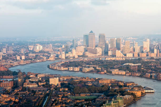 istock London Skyline with Thames River and Canary Wharf 646168208