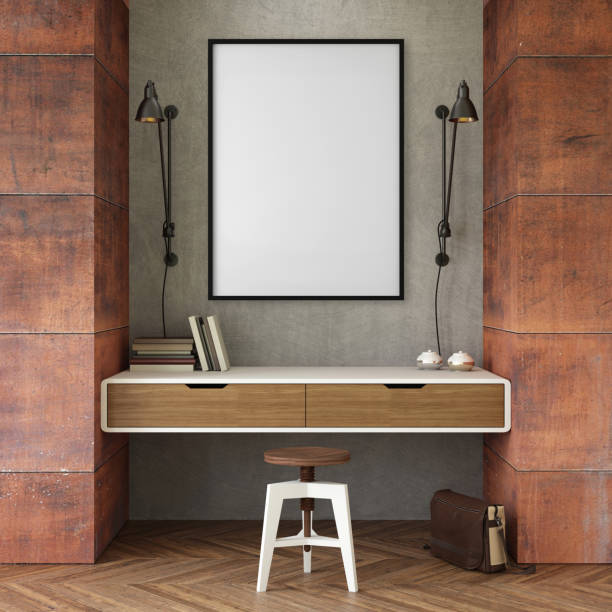 istock interior business office wall with picture frame 646169252