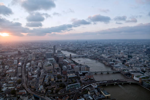 istock London, Aerial View at Sunset 646172328
