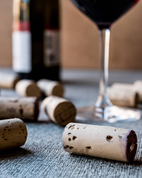 istock Wine Corks with glass and bottle. 646172588
