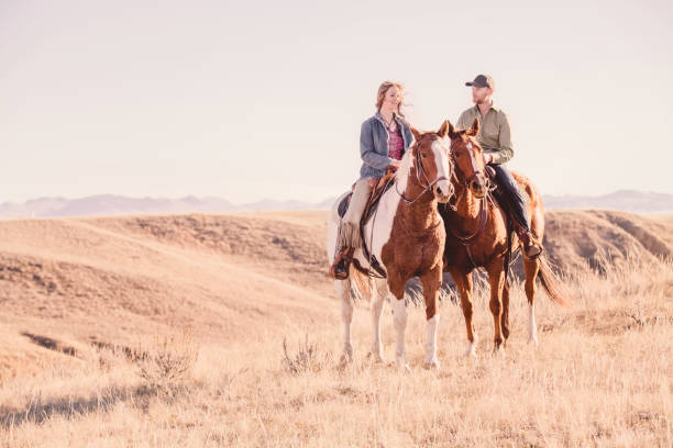 istock Young Couple On Horseback 646172638