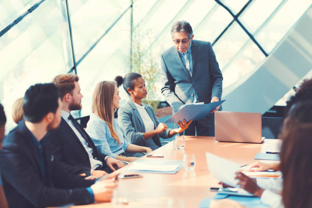 istock Businessman people at office meeting 646179162