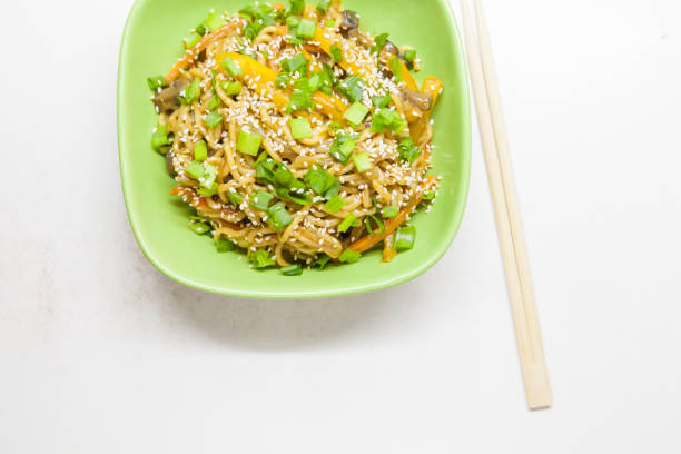 istock Asian noodles with vegetables 646199664