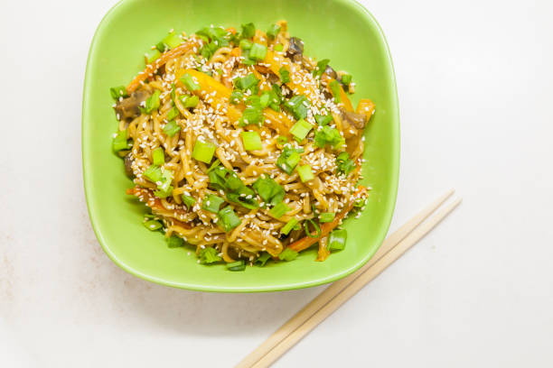 istock Asian noodles with vegetables 646199854
