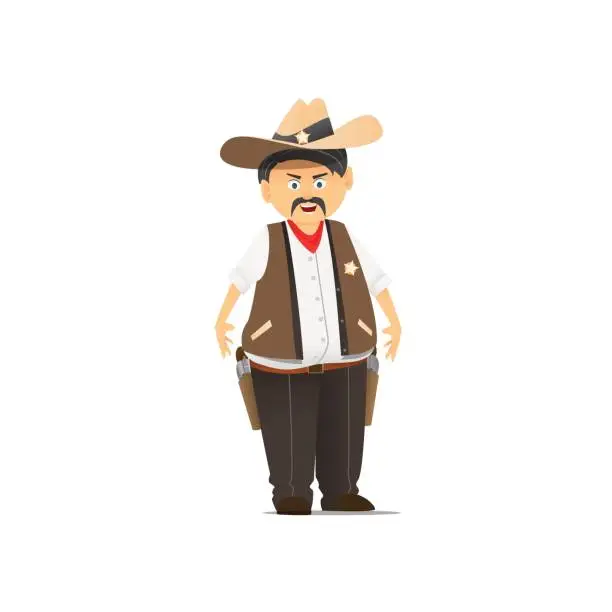 Vector illustration of Sheriff in a hat
