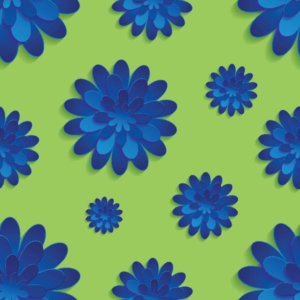 Seamless pattern with chrysanthemum vector art illustration