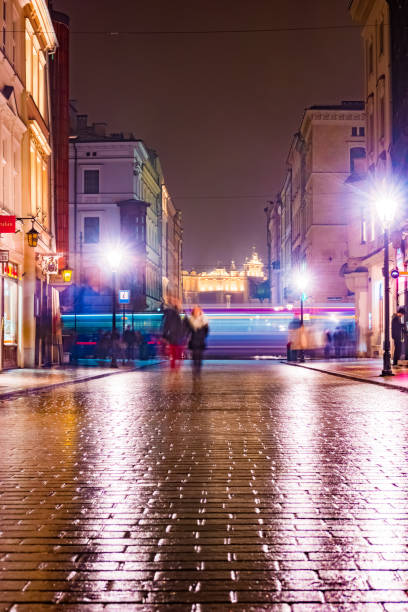istock Night street in the Krakow, Poland 646214694