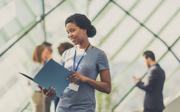 istock Businesswoman attending a conference 646217890