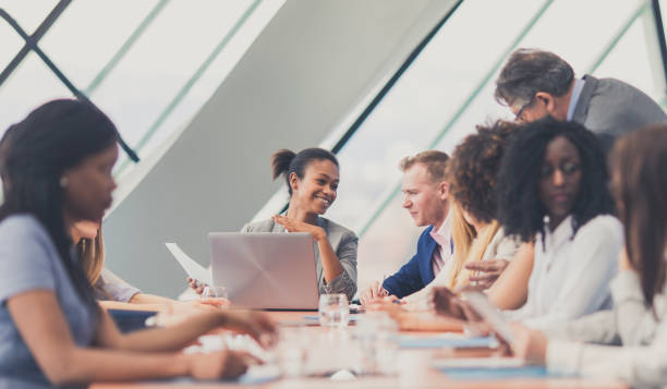 istock Business people attending a meeting 646218012