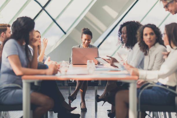 istock Business people attending a meeting 646218290