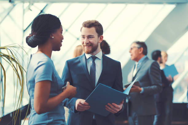 istock Business people at conference, coffee break 646218670