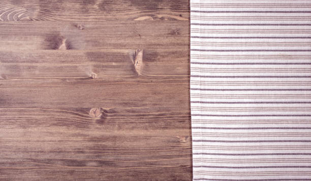 istock Striped napkin from right side of table 646225188