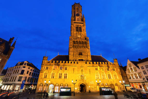 istock Belfry of Bruges at night 646226024