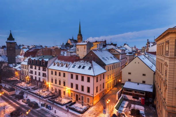 istock St. Bartholomew Cathedral and Old Water Tower in Pilsen 646226030