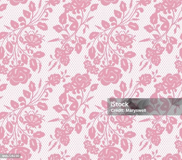 Pink Net Pattern Free Vector Seamless Pink Vector Lace Pattern Stock Illustration - Download Image ...