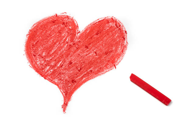 istock Drawn heart and red pastel 646231098