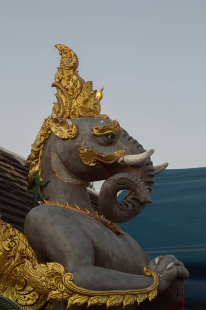 istock Statue Elephant Erawan Wan at Wat Phra That Doi Kham 646246494