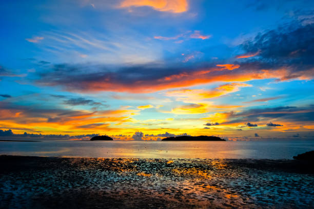 istock Magic hour of tropical beach at Sabah 646247240
