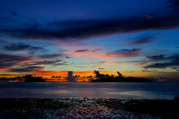 istock Magic hour of tropical beach at Sabah 646247368