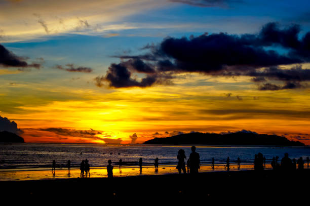 Tropical sunset on Kota Kinabalu bay