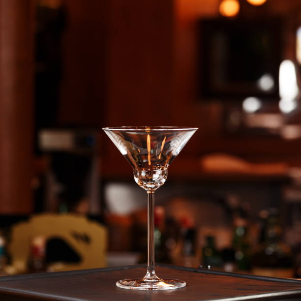 istock Empty glass on the bar stand.  Ready for making cocktail 646261794