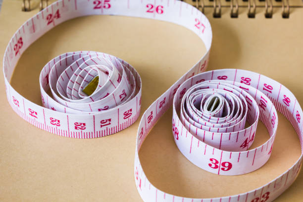 istock tape measure on blank note paper or memo note 646261974