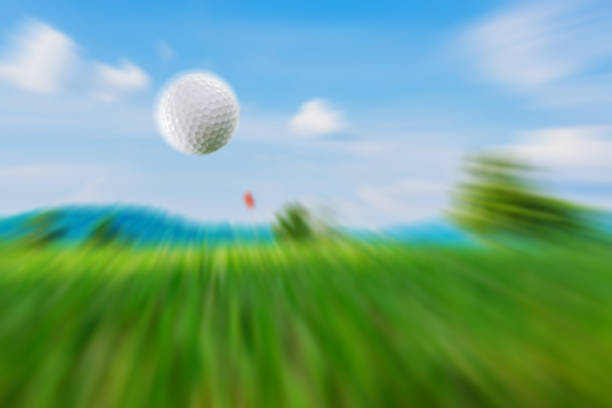 istock golf white ball were hit to the hole. 646272202
