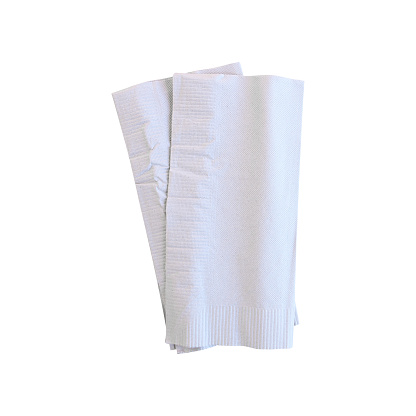 it is two pieces of white tissue paper isolated on white.