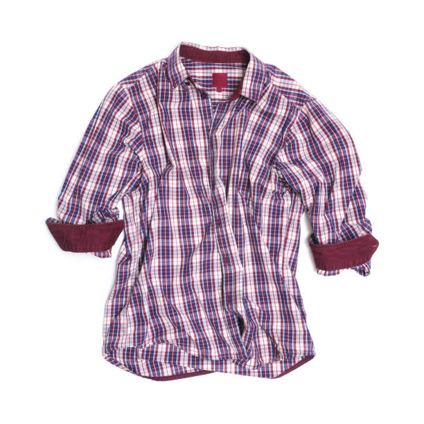istock Plaid shirt isolated on white background 646283032