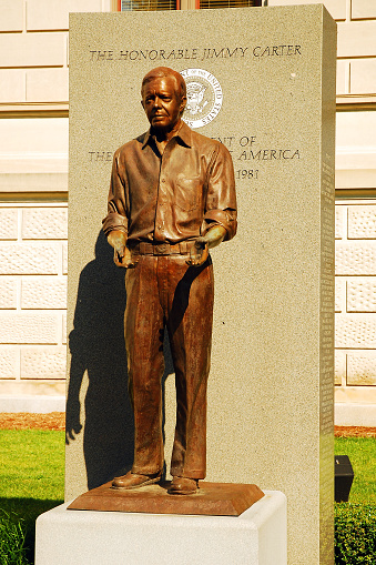 Atlanta, GA, USA June 15, 2008 A Statue of President Jimmy Carter, the only man from Georgia to become President, stands outside of the Georgia State Capitol in Atlanta