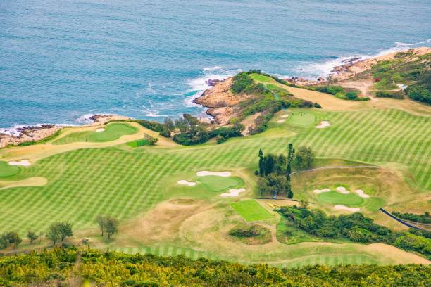 istock Golf field by the sea 646286796