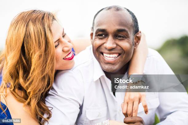 Attractive Diverse Couple On Outdoor Date Stock Photo - Download