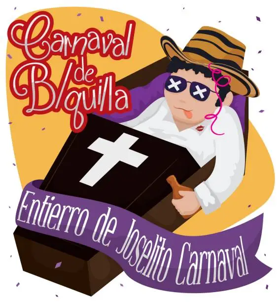 Vector illustration of Representation of Festive Joselito's Death for Barranquilla's Carnival