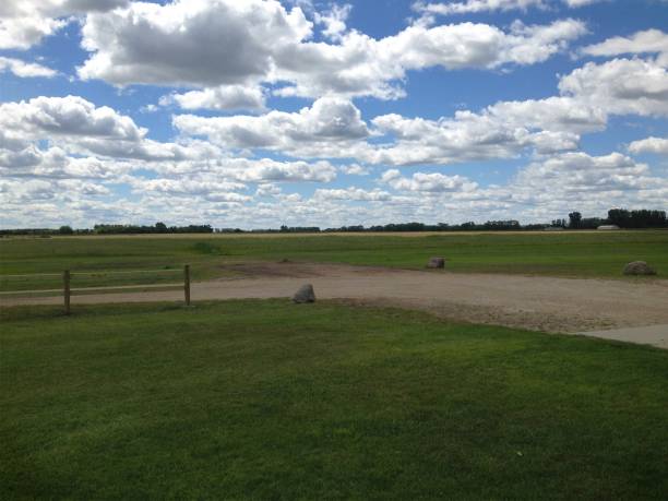 Beautiful Blue North Dakota Sky and Landscape With Clouds